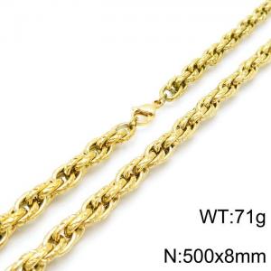 SS Gold-Plating Necklace - KN118889-Z