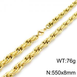 SS Gold-Plating Necklace - KN118890-Z