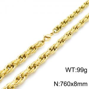 SS Gold-Plating Necklace - KN118894-Z