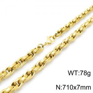SS Gold-Plating Necklace - KN118907-Z