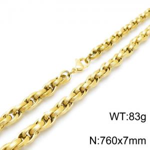 SS Gold-Plating Necklace - KN118908-Z