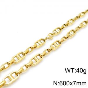 SS Gold-Plating Necklace - KN118919-Z