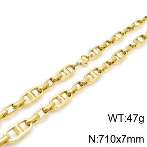 SS Gold-Plating Necklace - KN118921-Z