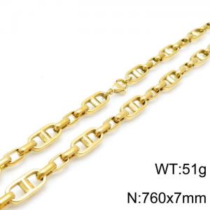 SS Gold-Plating Necklace - KN118922-Z