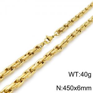 SS Gold-Plating Necklace - KN118930-Z