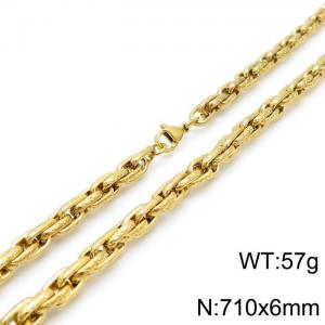 SS Gold-Plating Necklace - KN118935-Z