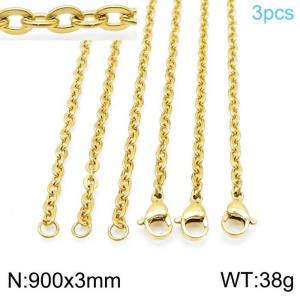 Staineless Steel Small Gold-plating Chain - KN118949-Z