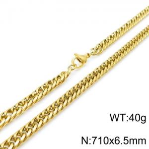 SS Gold-Plating Necklace - KN119008-Z