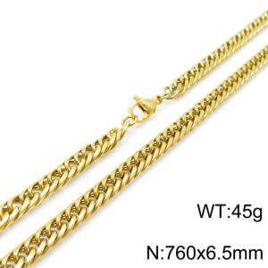 SS Gold-Plating Necklace - KN119009-Z
