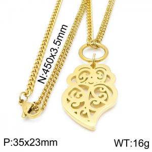 SS Gold-Plating Necklace - KN119333-Z