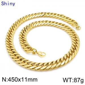 SS Gold-Plating Necklace - KN119357-Z