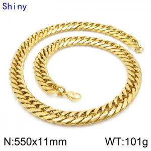 SS Gold-Plating Necklace - KN119359-Z