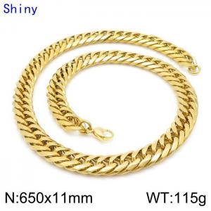 SS Gold-Plating Necklace - KN119361-Z