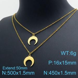 SS Gold-Plating Necklace - KN119493-Z