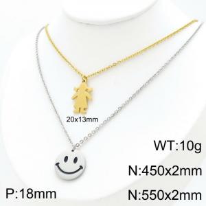 SS Gold-Plating Necklace - KN119499-Z