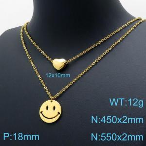 SS Gold-Plating Necklace - KN119503-Z
