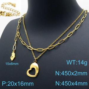 SS Gold-Plating Necklace - KN119506-Z