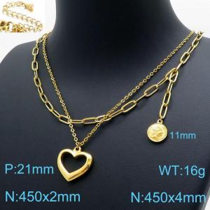 SS Gold-Plating Necklace - KN119512-Z