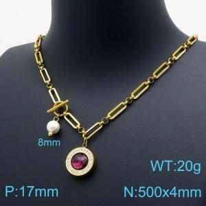 SS Gold-Plating Necklace - KN1196566-Z