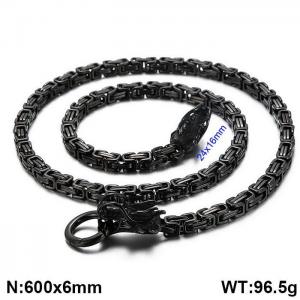 Stainless Steel Black-plating Necklace - KN1196747-Z