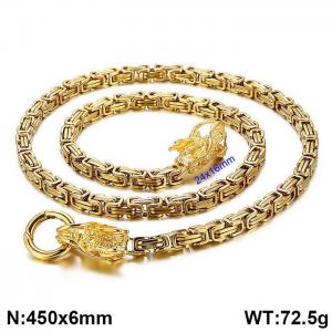 SS Gold-Plating Necklace - KN1196749-Z