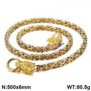SS Gold-Plating Necklace - KN1196750-Z