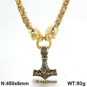 SS Gold-Plating Necklace - KN1196759-Z