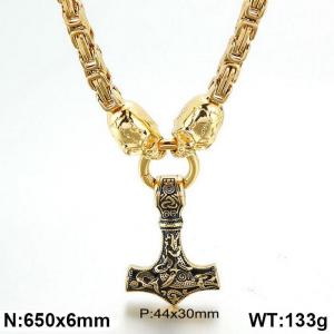 SS Gold-Plating Necklace - KN1196763-Z