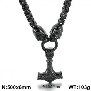 Stainless Steel Black-plating Necklace - KN1196770-Z