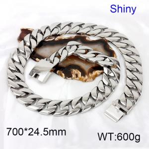 Steel Polished Men's Stainless Steel Casting Thick Necklace Dog Chain - KN12101-D