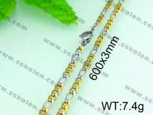 SS Gold-Plating Necklace - KN14388-Z