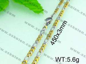 SS Gold-Plating Necklace - KN14390-Z