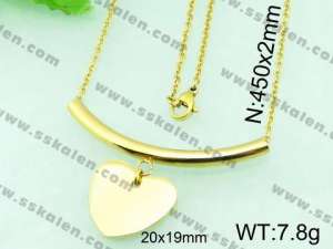 SS Gold-Plating Necklace  - KN18212-Z