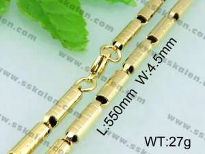 SS Gold-Plating Necklace  - KN18224-H