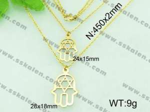 SS Gold-Plating Necklace  - KN18531-Z
