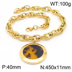 SS Gold-Plating Necklace - KN18649-K