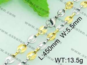  SS Gold-Plating Necklace  - KN18761-Z