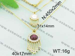 SS Gold-Plating Necklace  - KN18920-Z