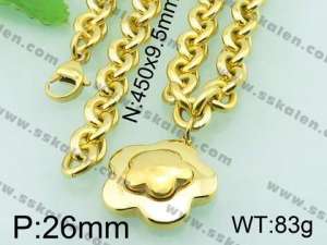 SS Gold-Plating Necklace  - KN18974-Z