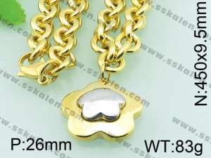 SS Gold-Plating Necklace  - KN18976-Z