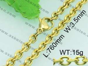 SS Gold-Plating Necklace - KN19136-K
