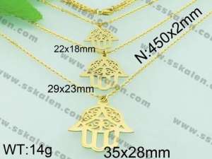 SS Gold-Plating Necklace - KN19255-Z
