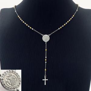 Stainless Steel Rosary Necklace - KN194405-HDJ