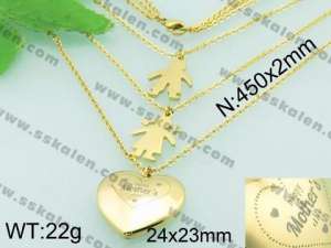 SS Gold-Plating Necklace - KN19545-Z