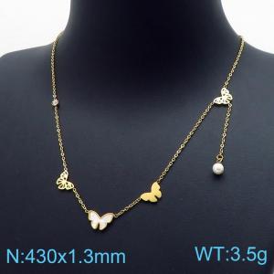 SS Gold-Plating Necklace - KN197181-HM