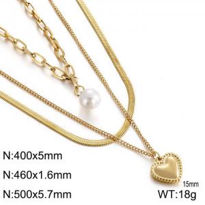 SS Gold-Plating Necklace - KN197479-BBJ