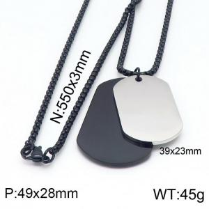 Stainless Steel Black-plating Necklace - KN197589-Z
