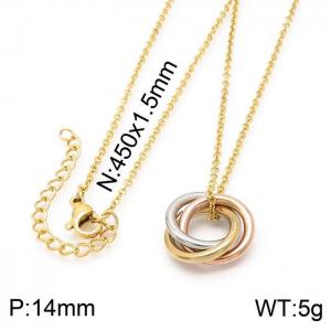 SS Gold-Plating Necklace - KN197971-HR