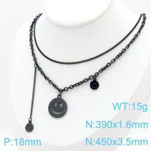 Stainless Steel Black-plating Necklace - KN198075-KLX