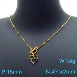 SS Gold-Plating Necklace - KN198905-Z